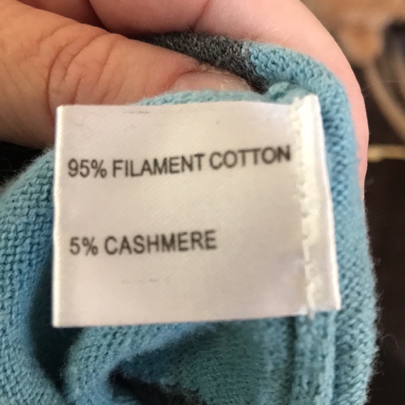 CULLEN CASHMERE/COTTON SWEATER GREY/LIGHT BLUE SIZE L NWOT EXCELLENT CONDITION! - Picture 5 of 6